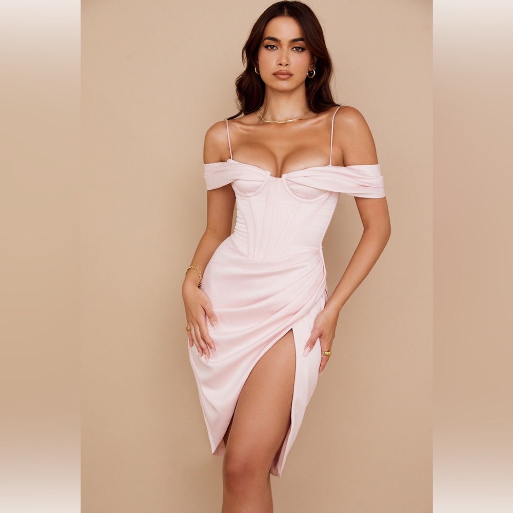 House of CB Camilla pink corset dress NWT
